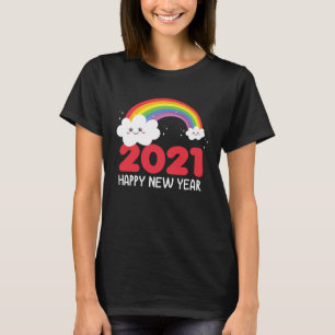 Gott nytt år 2021 Regnbågsklumpar Nyårsdagen T Shirt