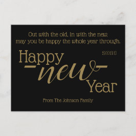 Gott nytt år 2021 ut med gamla helg vykort