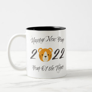gott nytt år 2022 års tigerår Två-Tonad mugg
