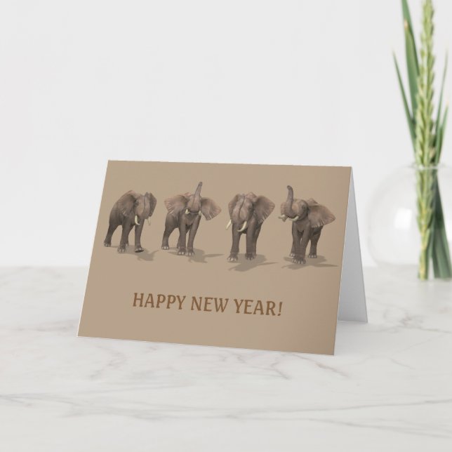 Gott nytt år 2022 Elefanter Helgkort (Framsida)