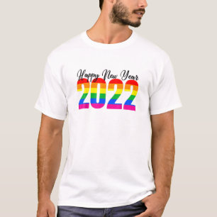 Gott nytt år 2022 HBT-regnbåge T Shirt