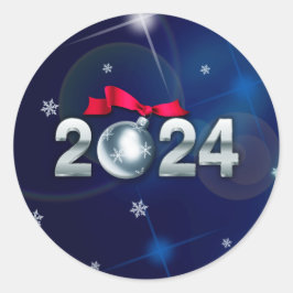 gott nytt år 2022. Helgdag Gift Runt Klistermärke