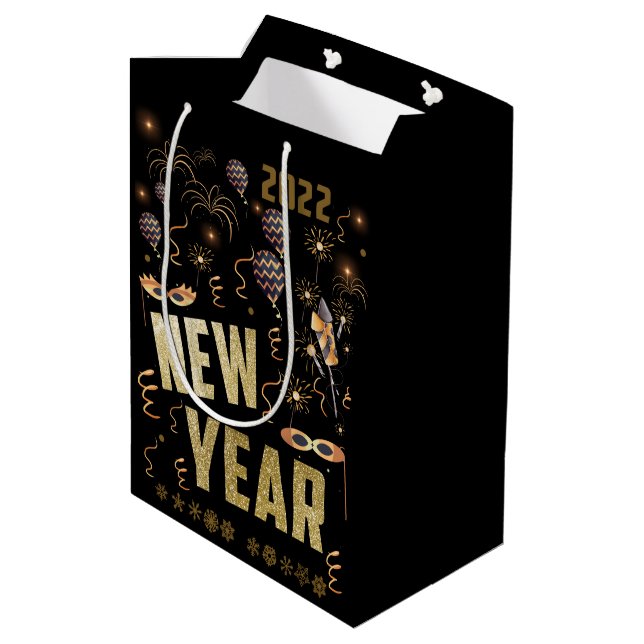 Gott nytt år 2022, Helgdag Glitter Festive (Baksidan Vinklad)