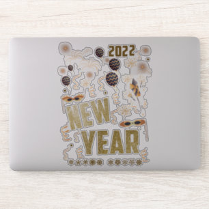 Gott nytt år 2022, Helgdag Glitter Festive Klistermärken