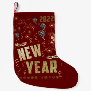 Gott nytt år 2022, Helgdag Glitter Festive Liten Julstrumpa