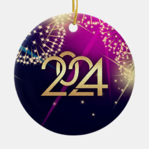 gott nytt år 2022 julgransprydnad keramik
