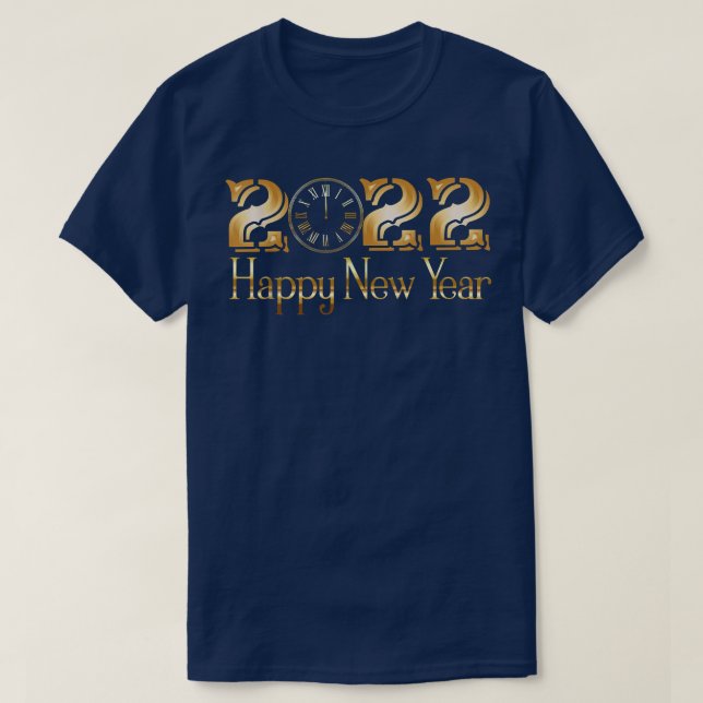 Gott nytt år 2022 Midnight ClockNew Years Kväll Pa T Shirt (Design framsida)
