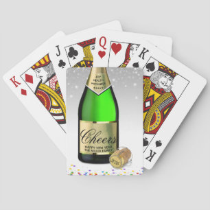 Gott nytt år 2022, mousserande Vin Flaska Casinokort