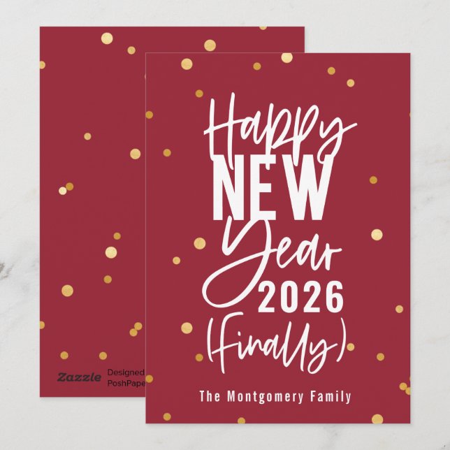 gott nytt år 2022 Slutligen Julkort (Fram/baksida)