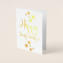 Gott nytt år 2022 Stars Folierat Kort