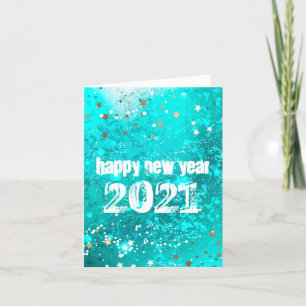 Gott nytt år 2022-turkos helgkort
