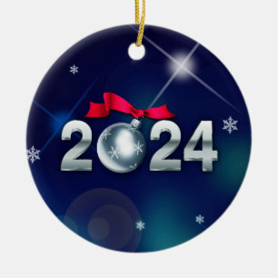 Gott nytt år 2023. Anpassningsbar jul Julgransprydnad Keramik