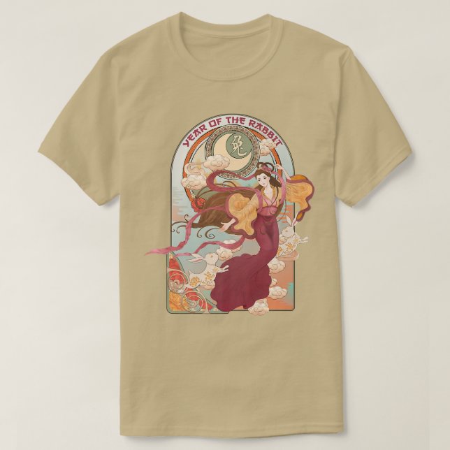 Gott nytt år 2023-året för kaninens nya kinesiska t shirt (Design framsida)