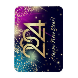 Gott nytt år 2023. Fireworks och Guld Numbers Magnet