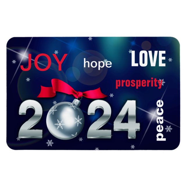Gott nytt år 2023. Jul Bauble Magnet (Horisontell)