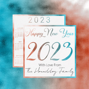 Gott nytt år 2023 med Kalender Anteckningskort