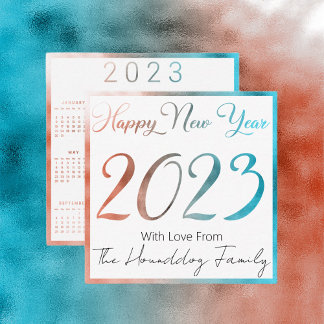 Gott nytt år 2023 med Kalender Anteckningskort