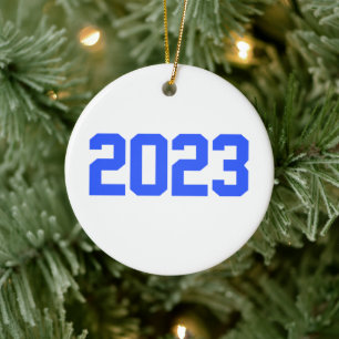 Gott nytt år 2023 - nytt år 2023 julgransprydnad keramik