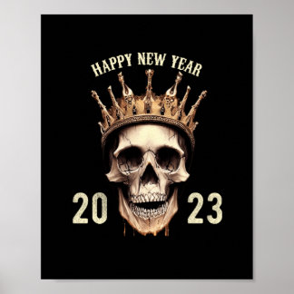 gott nytt år 2023-skalle poster