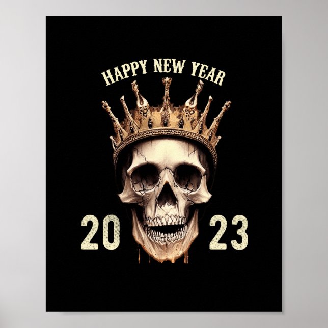 gott nytt år 2023-skalle poster (Framsidan)