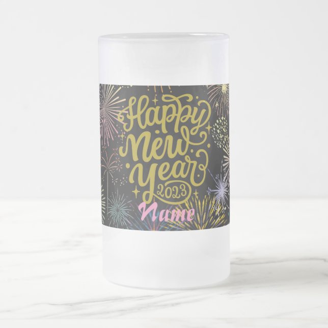 Gott nytt år 2023 Thunder_Cove Frostat Ölglas (Center)