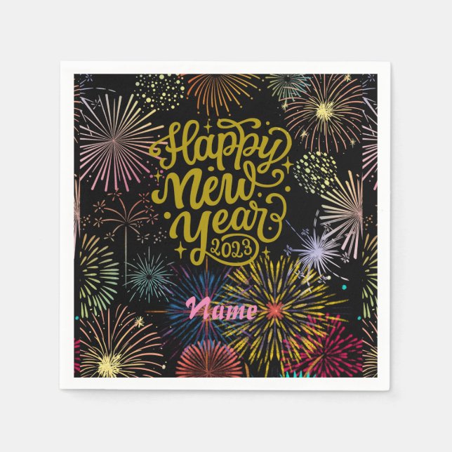 Gott nytt år 2023 Thunder_Cove Pappersservett (Framsidan)