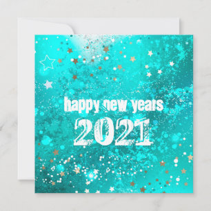 Gott nytt år 2023-turkos julkort