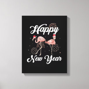 Gott nytt år 2023 Utrustning för Flamingo Älskare  Canvastryck
