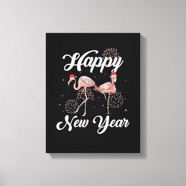 Gott nytt år 2023 Utrustning för Flamingo Älskare  Canvastryck (Framsida)