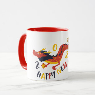 Gott nytt år 2024 års år i Dragon Mugg