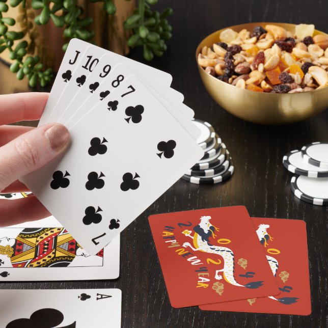 Gott nytt år 2024 års dragonsår casinokort (På plats)