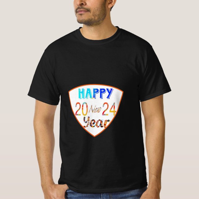 Gott nytt år 2024 Black Manar-Shirt T Shirt (Framsida)