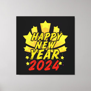 Gott nytt år 2024 canvastryck