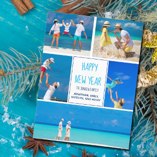 Gott nytt år 2024-Chicens moderna fotokollage Vykort