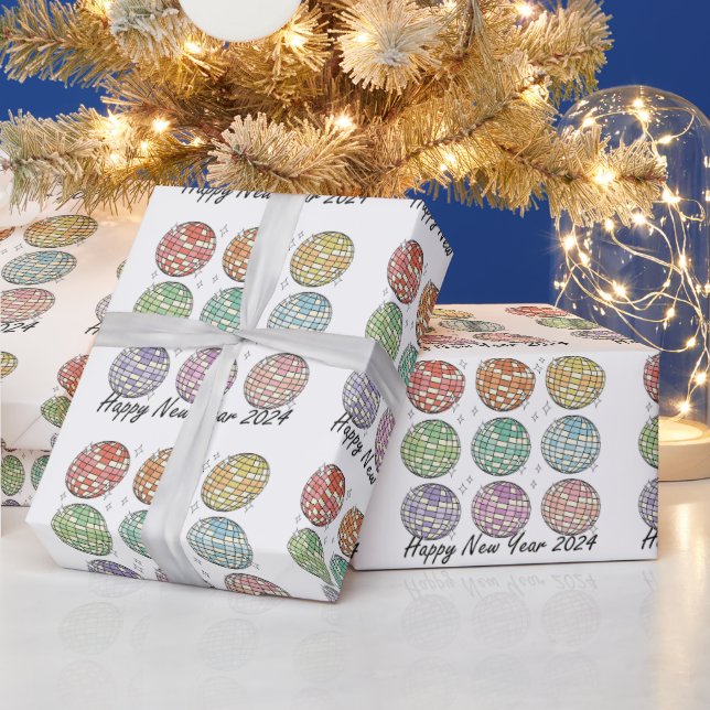 Gott nytt år 2024: Disco Boll - nytt år Presentpapper (Helgdagar)