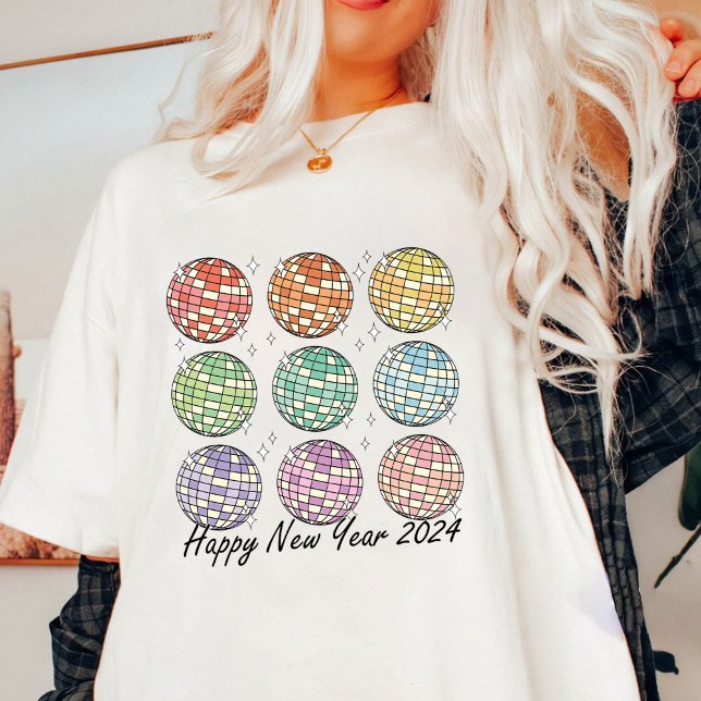Gott nytt år 2024: Disco Boll - nytt år T Shirt (Skapare uppladdad)