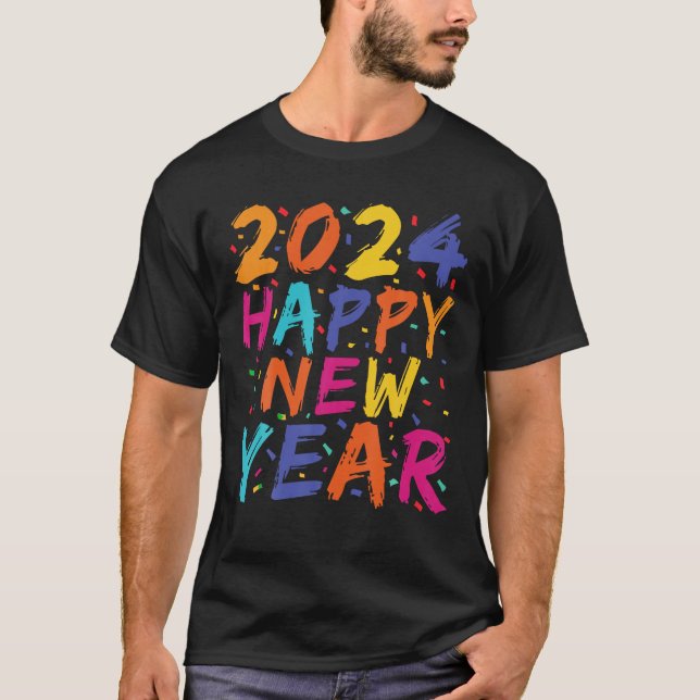 Gott nytt år 2024-familjen som matchar Firande Pa T Shirt (Framsida)