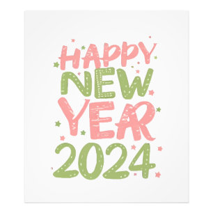 Gott nytt år 2024 fototryck