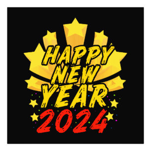 Gott nytt år 2024 fototryck