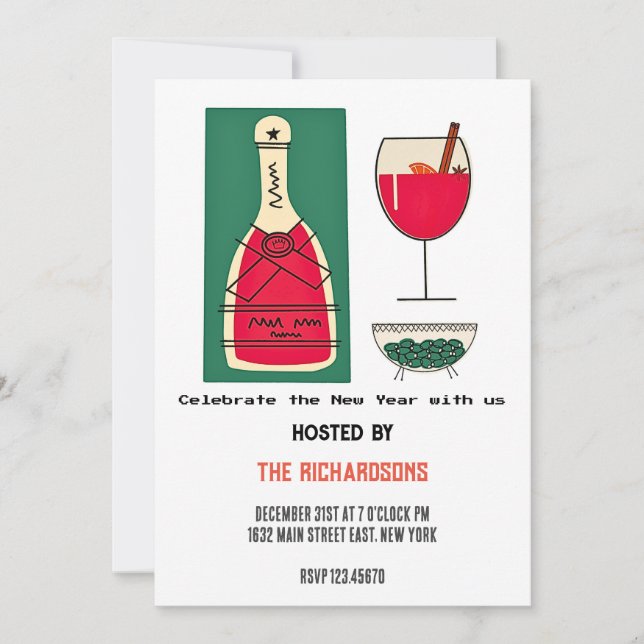 gott nytt år 2024 god jul hälsningskort julkort (Framsida)