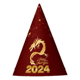 Gott nytt år 2024 Golden China Dragon Red