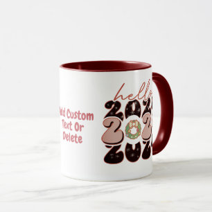 Gott nytt år 2024 Groovy Style Nyårsfest Mugg