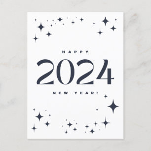 Gott nytt år 2024 helg vykort
