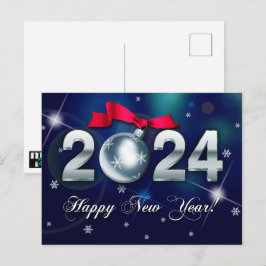 Gott nytt år 2024. Jul Bauble Helgdag Vykort