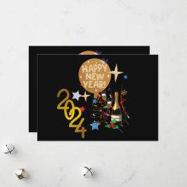 Gott nytt år 2024 julkort