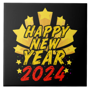 Gott nytt år 2024 kakelplatta
