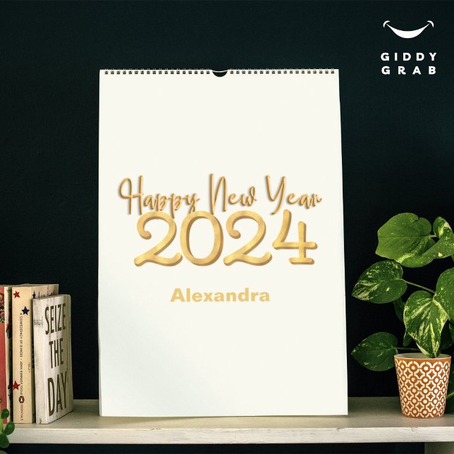Gott nytt år 2024 Kinesisk Dragon Vanilla Photo Kalender (Skapare uppladdad)