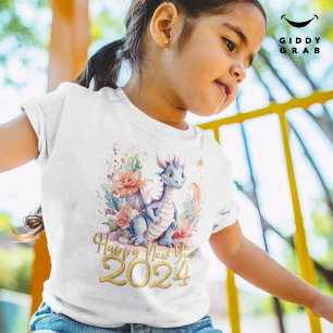 Gott nytt år 2024 Kinesisk draksvart T Shirt