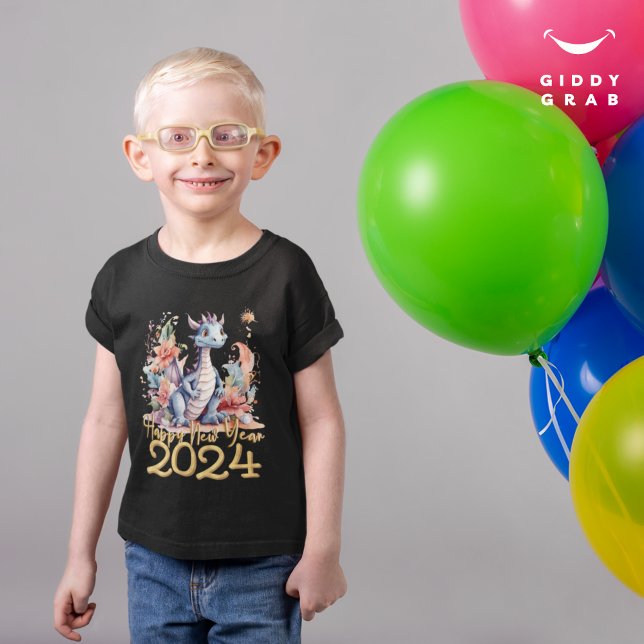 Gott nytt år 2024 Kinesisk draksvart T Shirt (Skapare uppladdad)
