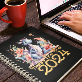 Gott nytt år 2024 Kinesiska draken Vatten Färg